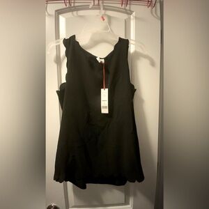 Elle NWT Dress Ruffle Sleeveless Light Dress Shirt Under Tank Blouse